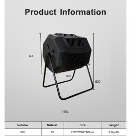  حاوية صنع الكومبوست 160 لتر+ قفازات مخلبية مجانا 